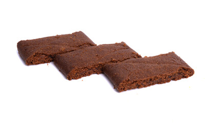 chocolate sponge cake isolated