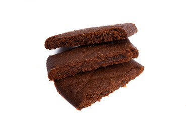 chocolate sponge cake isolated