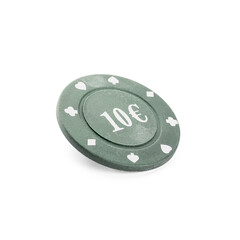 Poker chip on white background