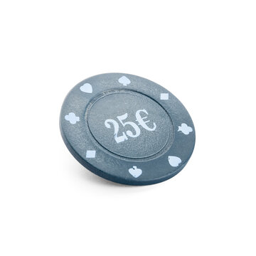Poker chip on white background