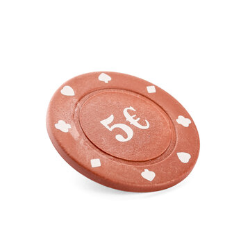 Poker chip on white background