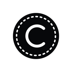 Black solid icon for letter