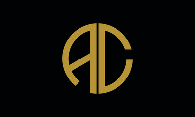 Alphabet AC OR CA monogram abstract emblem vector logo template