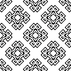 Seamless vector pattern in geometric ornamental style. Black  ornament.
