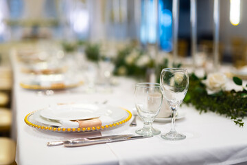 table set for a wedding reception