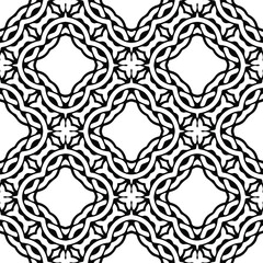 Flower geometric pattern. Seamless vector background. White and black ornament. Ornament for fabric, wallpaper, packaging. 

Decorative print.
