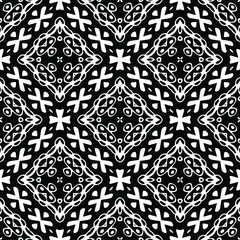 Flower geometric pattern. Seamless vector background. White and black ornament. Ornament for fabric, wallpaper, packaging. 

Decorative print.
