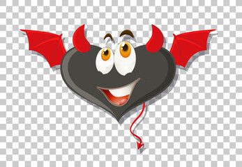 Heart shape devil with facial expression