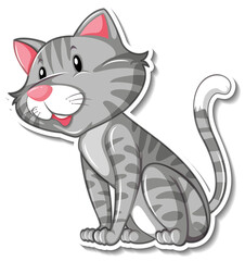 A sticker template of cat cartoon character