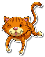 A sticker template of cat cartoon character