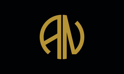 Alphabet AN OR NA monogram abstract emblem vector logo template