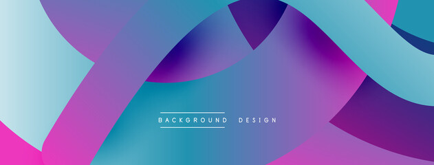 Abstract overlapping lines and circles geometric background with gradient colors