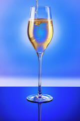 champagne, wine, glass, green, red, yellow, blue