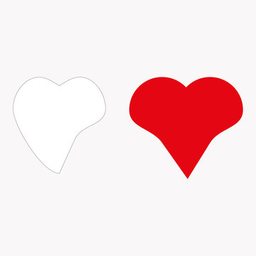 Doodle heart icon set. Scribble love symbol. Hand drawing art. Cartoon romantic design. Vector illustration. Stock image. 