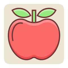 Filled color outline icon for apple.