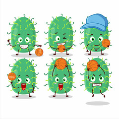Obraz premium Talented zygote virus cartoon character as a basketball athlete