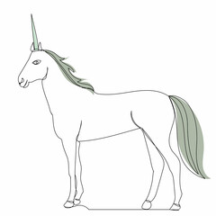 one line drawing unicorn, sketch