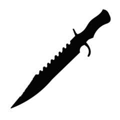 black silhouette knife vector, isolated