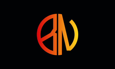 Alphabet BN OR NB monogram abstract emblem vector logo template