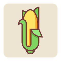 Filled color outline icon for corn.