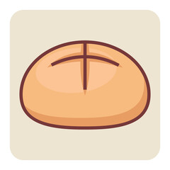 Filled color outline icon for cake.