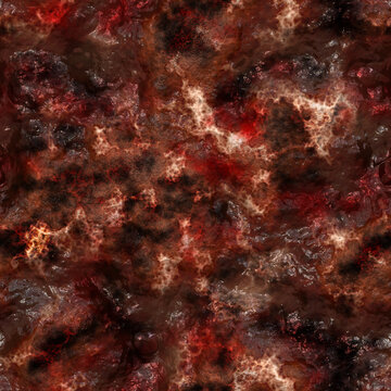 Crispy charred burnt flesh texture 3D illustration