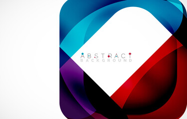 Fototapeta premium Minimal background. Abstract square shape with round corners created with wavy forms. Vector Illustration For Wallpaper, Banner, Background, Landing Page