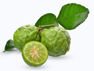 Kaffir lime isolated on white background