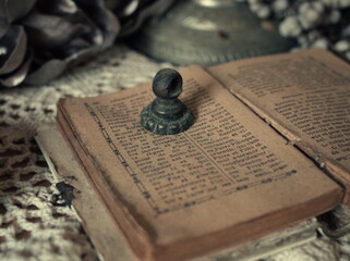 old book and rosary