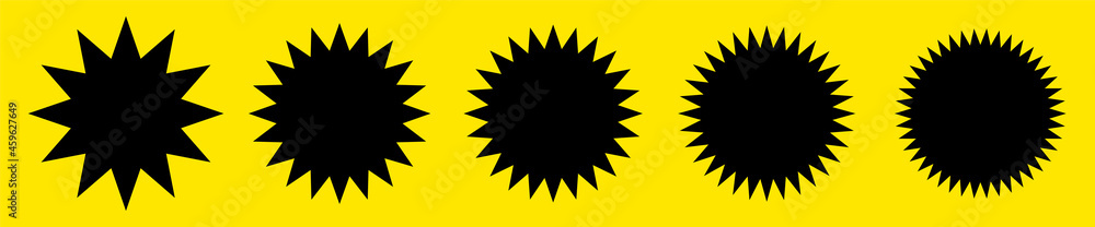 Poster simple sticker like shapes - circles with zigzag edge