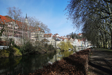River embankment in Tubingen, Germany