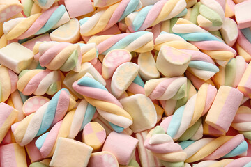 Tasty marshmallows as background, closeup