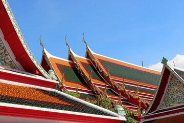 Fototapeta na wymiar Grand palace in Bangkok closed during corona pandemic. Travelling in summer