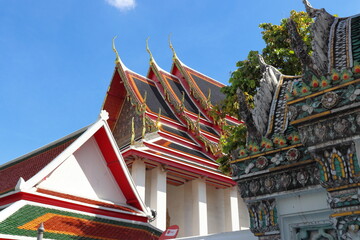 Grand palace in Bangkok closed during corona pandemic. Travelling in summer