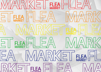 Flea Market, Vector logo. Quotes and phrases for cards, banners, posters, pillow and clothes. Festive design. Gay pride month vector concept. Lgbt lettering.