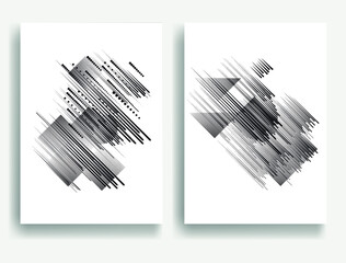 Contemporary composition .Modern minimal posters .Linear  design . Speed lines .Trendy background . Vector illustration