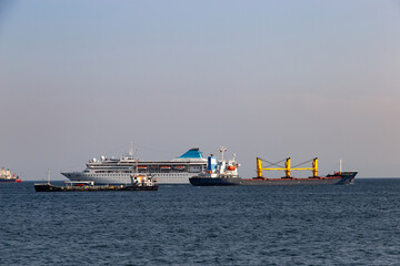 Ships in Marmara sea. Turkey