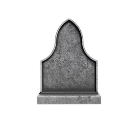 Old tombstone isolated on white background, 3D rendering
