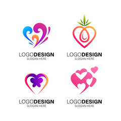 love for wedding and application logo design