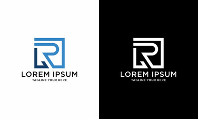 Initial LR logo vector design template.