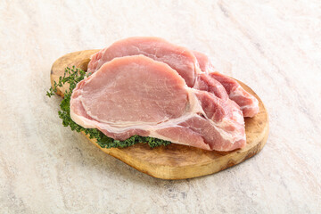 Raw pork loin for coocking