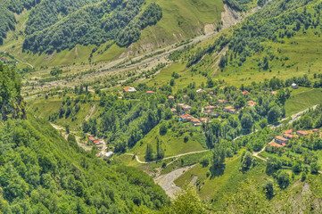Fototapeta na wymiar Caucasus mountain near the Georgian Military Highway, HDR Image