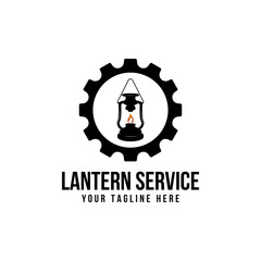 Lantern and gear logo design inspiration