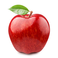 Delicious red apple, isolated on white background