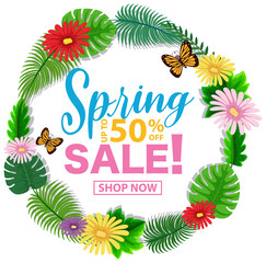 Spring sale banner template