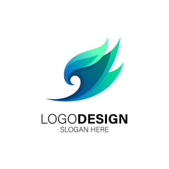 Fototapeta premium leafs and organic logo design