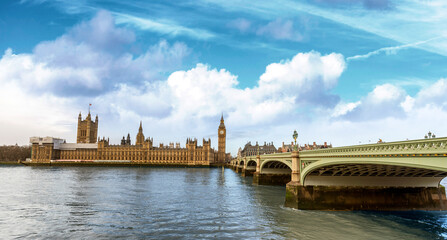 Westminster, BigBen and Westminster bridge, London - obrazy, fototapety, plakaty
