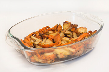 Potatoes sweet and white chips with kiln