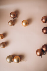 christmas decoration on brown background