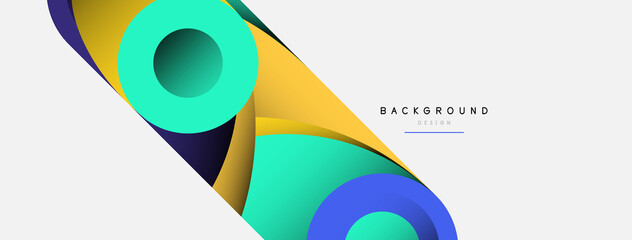 Abstract background. Minimal geometric circles and round style shapes with deep shadow effects. Trendy technology business template for wallpaper banner or background